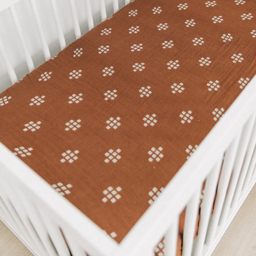 Mebie Baby Chestnut Textiles Muslin Crib Sheet